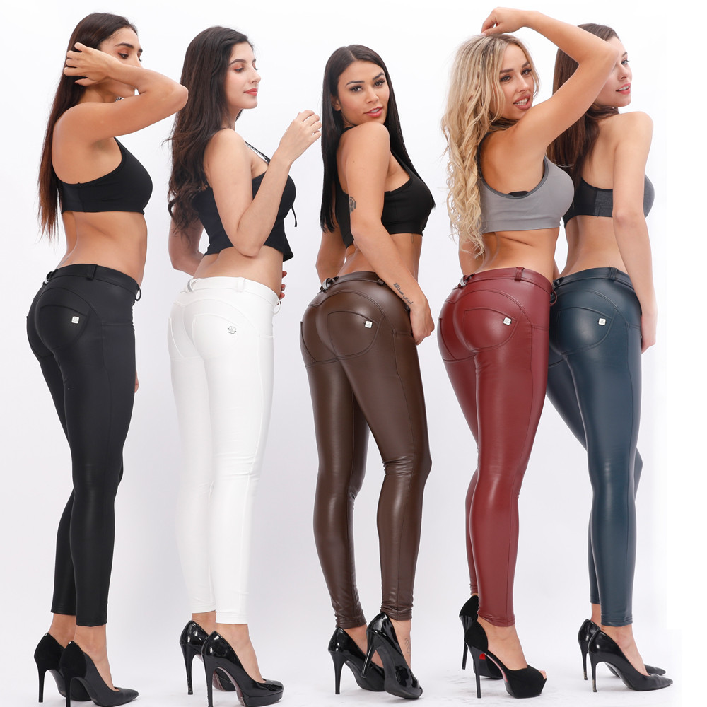 Shascullfites Melody Faux Leather Pants for Women Skinny Leggings Latex Pencil Pu Pants Women's Clot