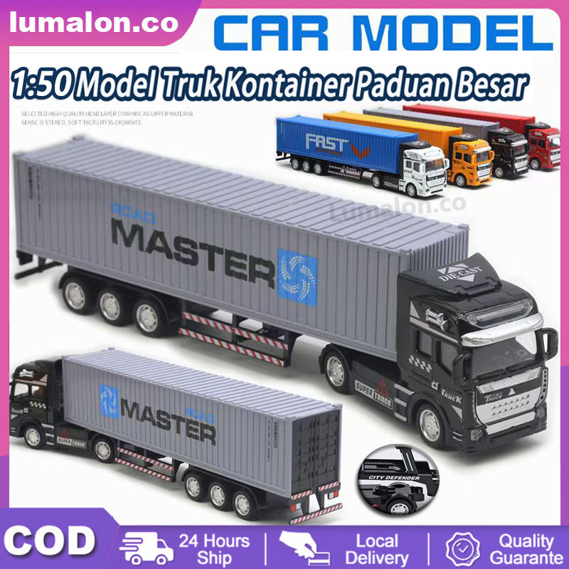 1:50 Truk Kontainer Skala Besar / Truk Tanker / Truk Kontainer / Truk Mainan Diecast Ukuran Trailer