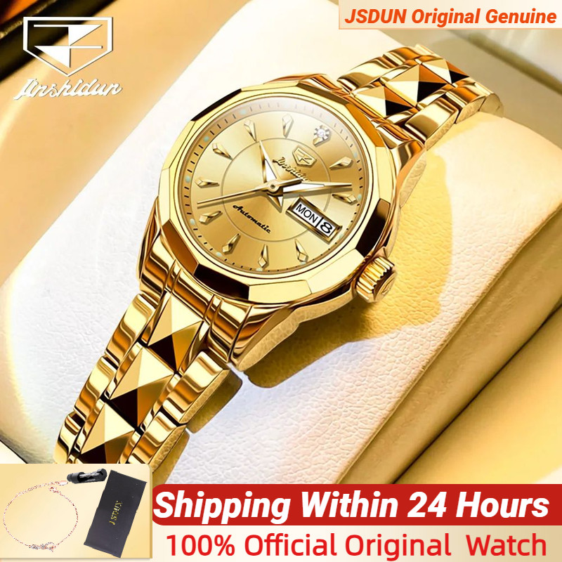 Jam Tangan Wanita JSDUN Automatic Watch for Women Tungsten steel Strap Sapphire Crystal Mirror Luxur