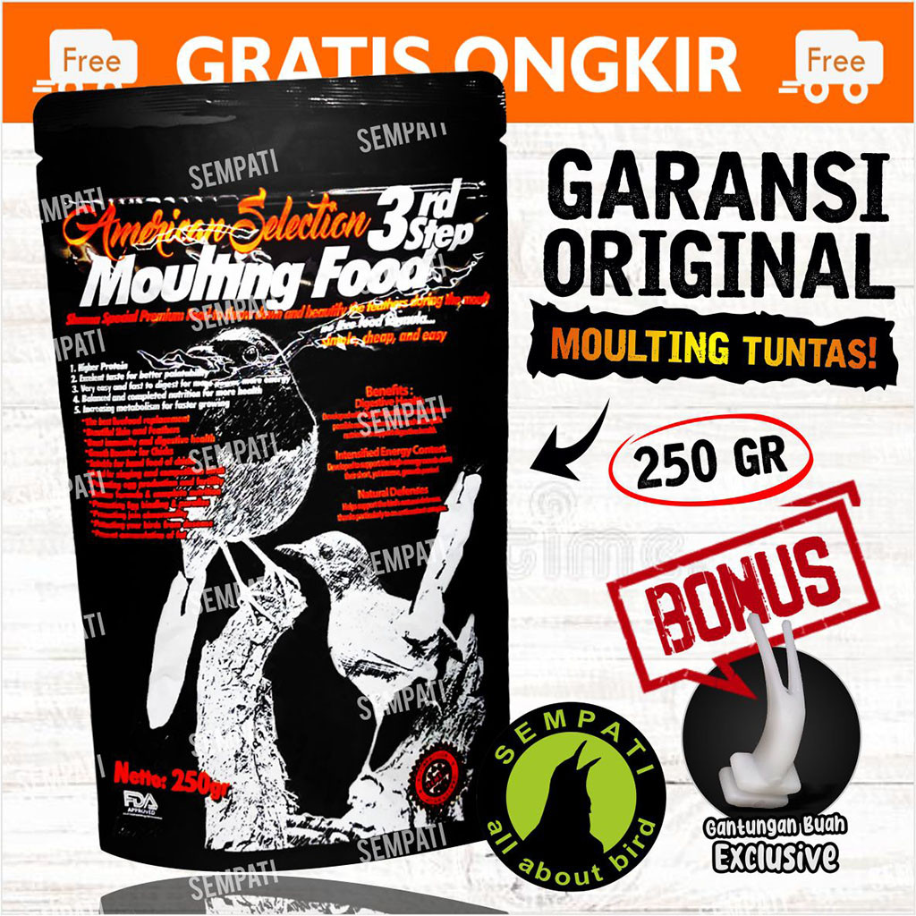 SEMPATI MOULTING AMS 3 STEP MOULTING FOOD 3 RD STEP AMERICAN SELECTION PAKAN VOER PUR BURUNG MURAI B