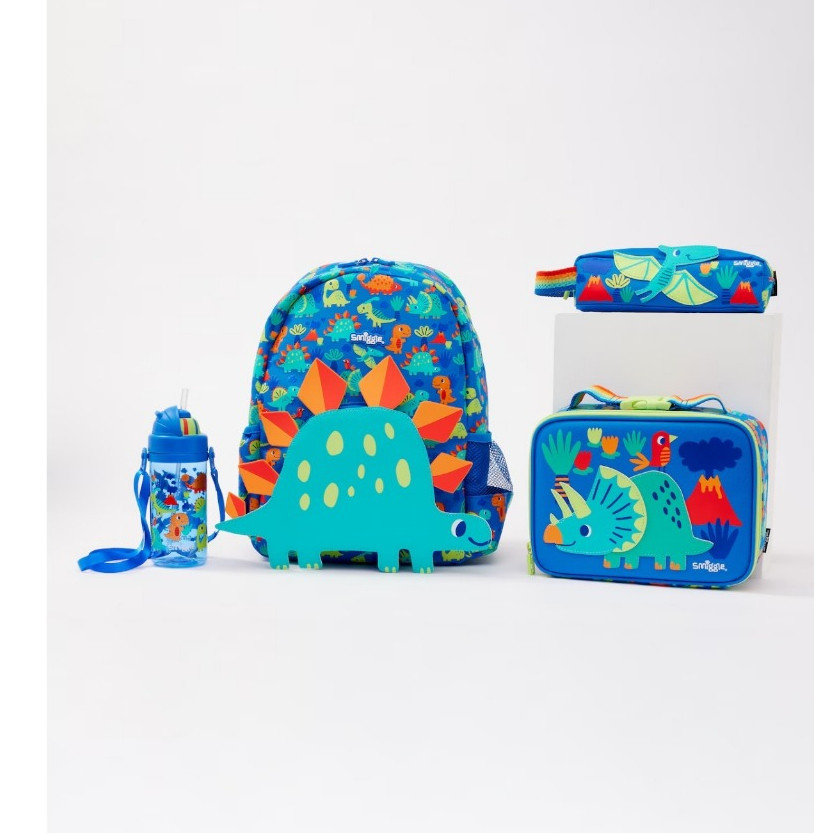 VEROSAE_SHOP Smiggle Glide Dinosaur Stegosaur Dino Hoodie Backpack Bottle Lunchbag Pencil Case