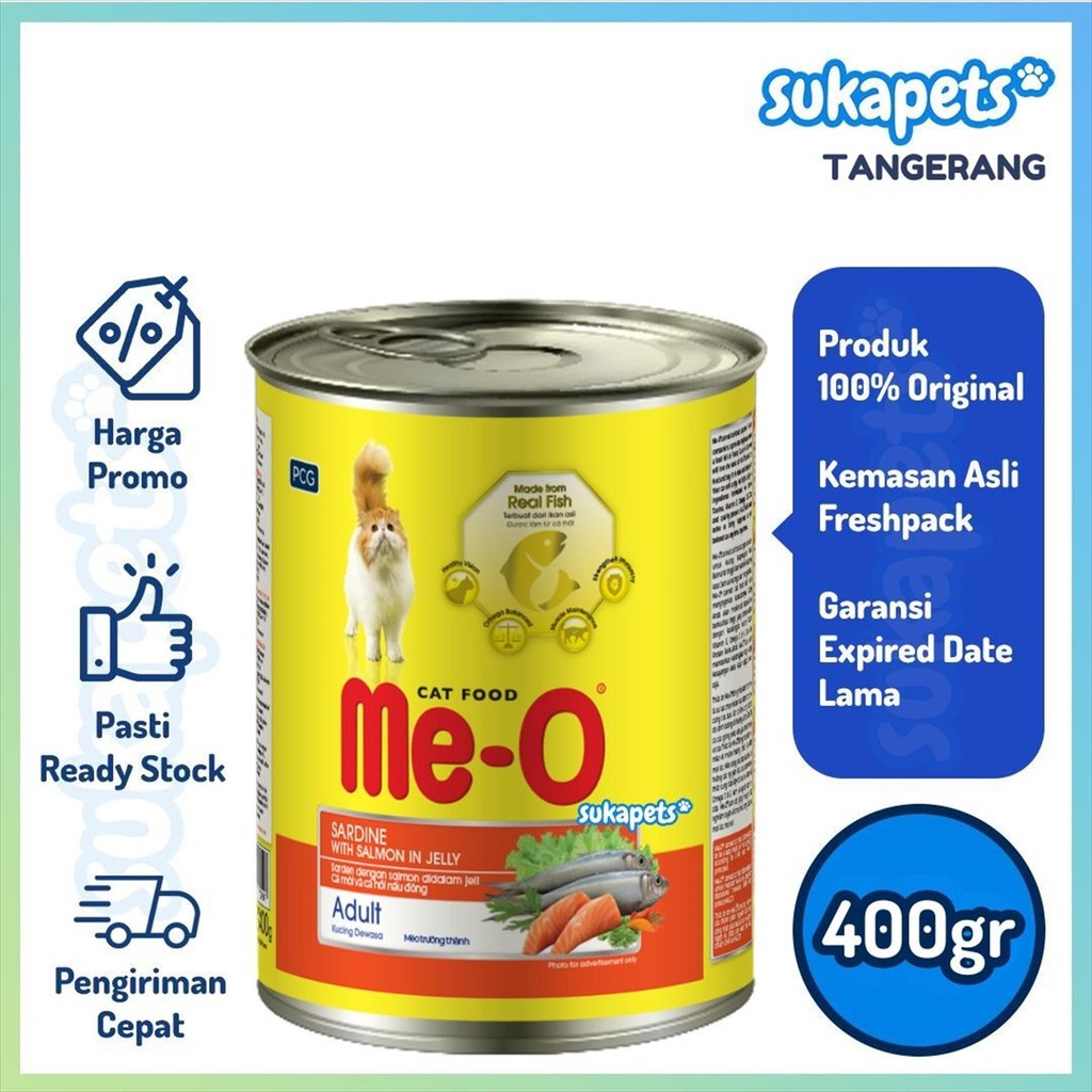 Meo Can Sardine & Salmon Makanan Kucing Basah Kaleng 400gr