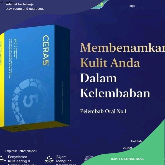 [AllAreNew] CERA5 CERA 5 suplemen antiaging terbaik beauty skin antipenuaan original ag factor cello