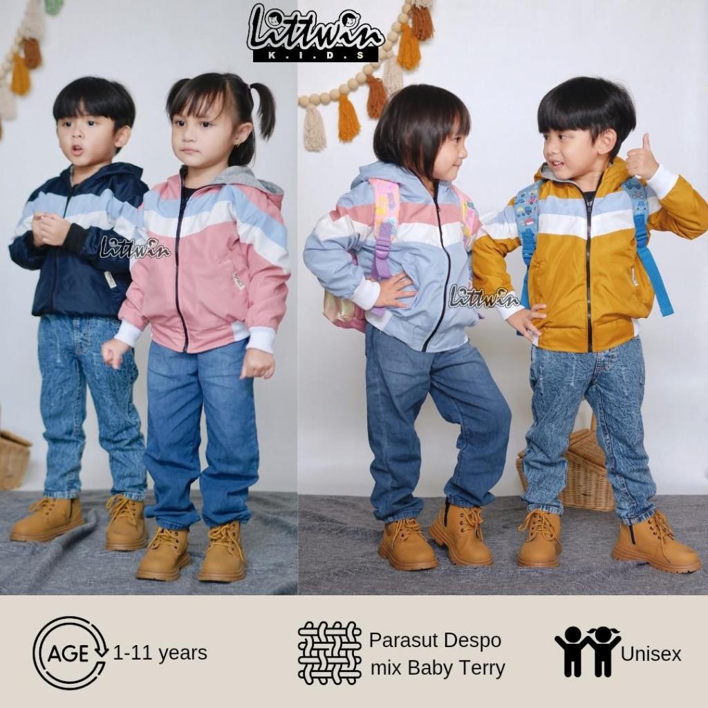 azamtea2STORE(1-16Tahun) Jaket Bomber Kombinasi Couple Ibu Dan Anak / Jaket Bomber Lumino 3 Tone Ana