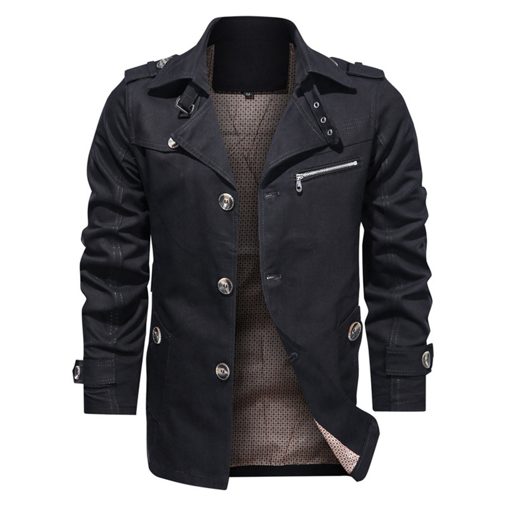 Denim Jacket Men Big And Tall Men'S Autumn Winter Outwear Pure Color Breathable Plus Size Washing Ja