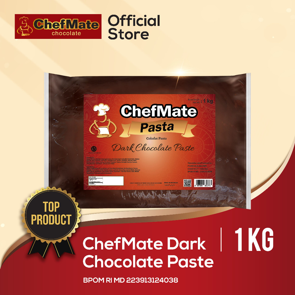 

CHEFMATE PASTA DARK CHOCOLATE COKLAT 1 KG READY STOCK