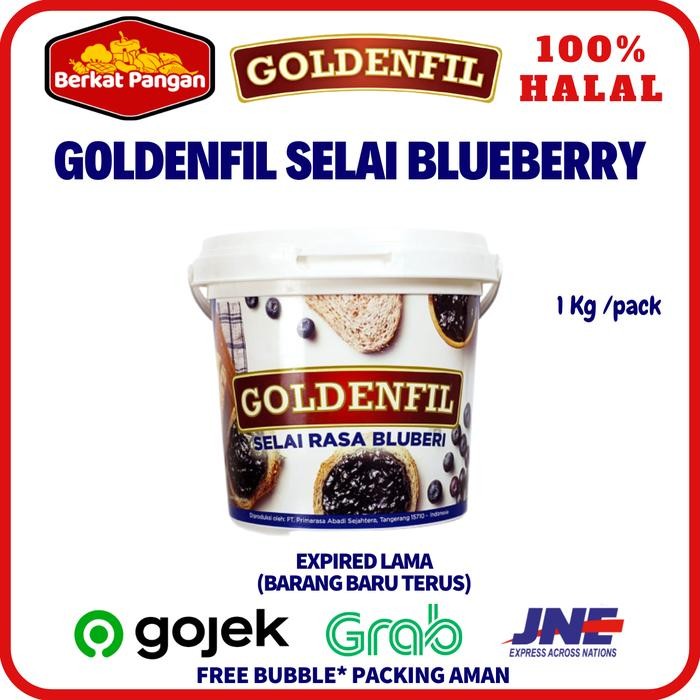

PROMO!GOLDENFIL Selai Choco Crunchy/ Dark Choco/ Hazelnut/ Cheese/ Strawberry/ Blueberry 1 Kg - BlueberryREADY