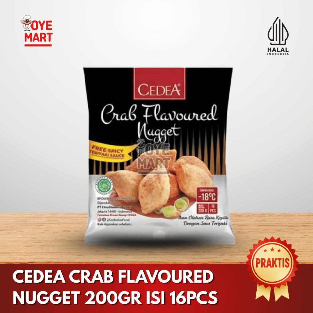 

CEDEA CRAB FLAVOURED NUGGET 200GR NUGGET KEPITING BENTUK MINI