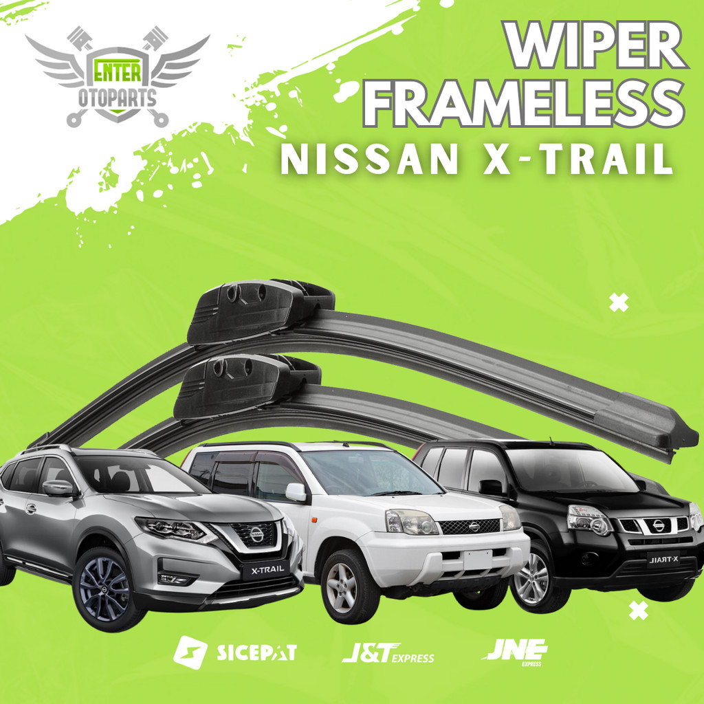 Wiper Mobil Frameless Nissan X-Trail T30 / T31 / T32 | 1 Set Kiri & Kanan Tanpa Rangka Besi Full Kar