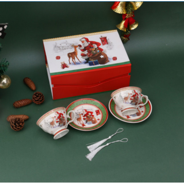 

[ ISI 2 CANGKIR SET ] LECORA CHRISTMAS HAMPERS SET SOUVENIR KADO NATAL ISI 2 CANGKIR SET GELAS AESTHETIC - Asher