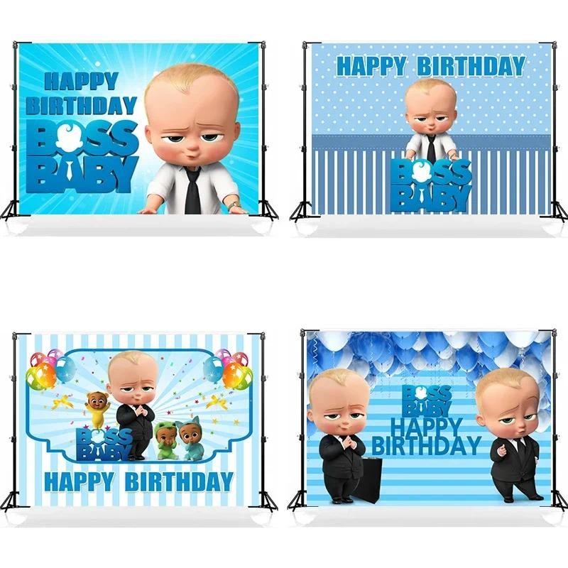 Boss Baby Theme Birthday Party Decoration Background Boy or Girl Gender Reveal Pink Blue Birthday Pa