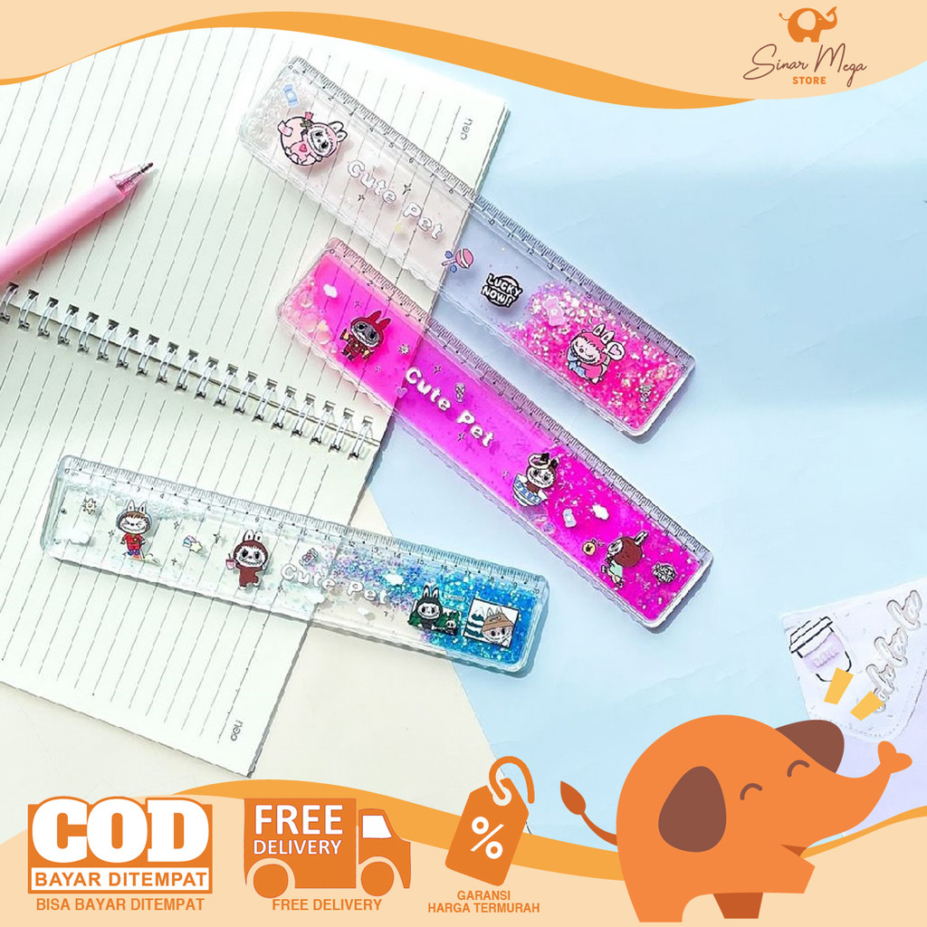 

Fancy Glitter Quicksand Ruler LABUBU No.200-10 - Penggaris Pasir 20cm Lucu Murah