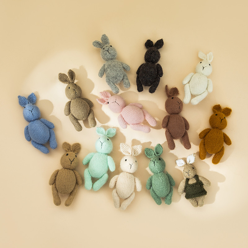 Handmade Rabbit Doll Newborn Photography Props Baby Posing Cute Animal Dolls Baby Photo Shooting Boo