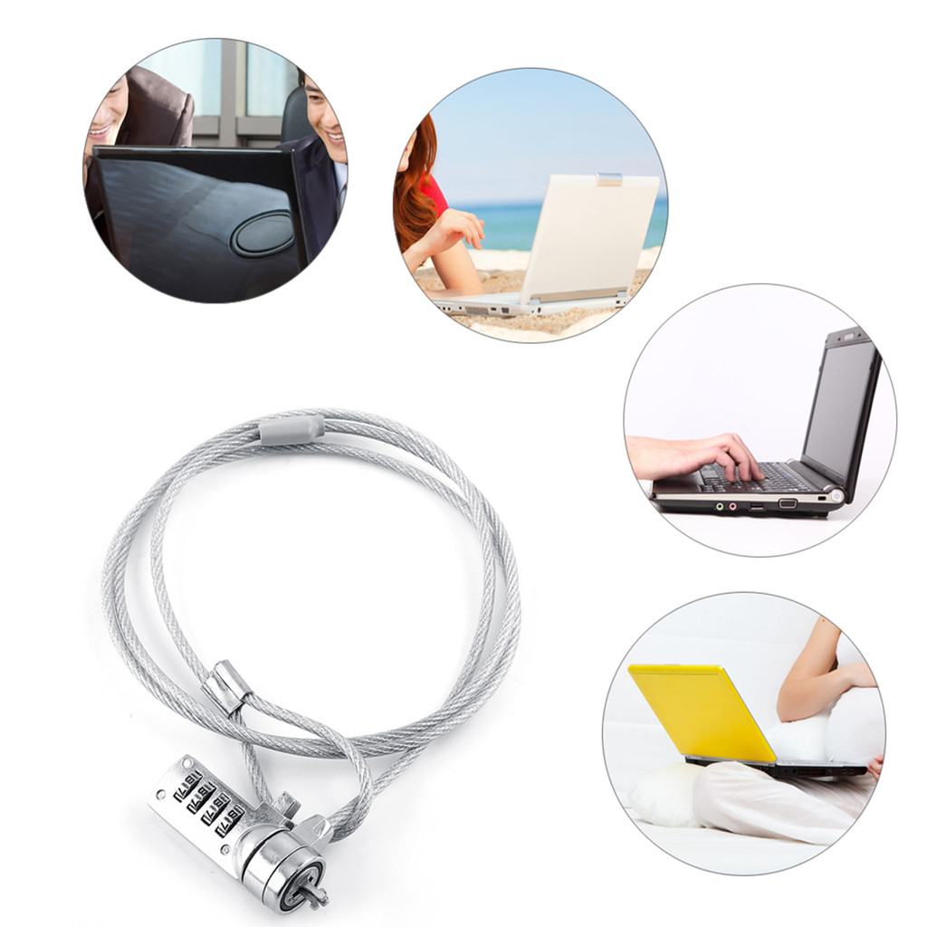 

Laptop Combination Security Lock Cable Chain Theft Deterrent 4 Digit Password For Notebook PC
