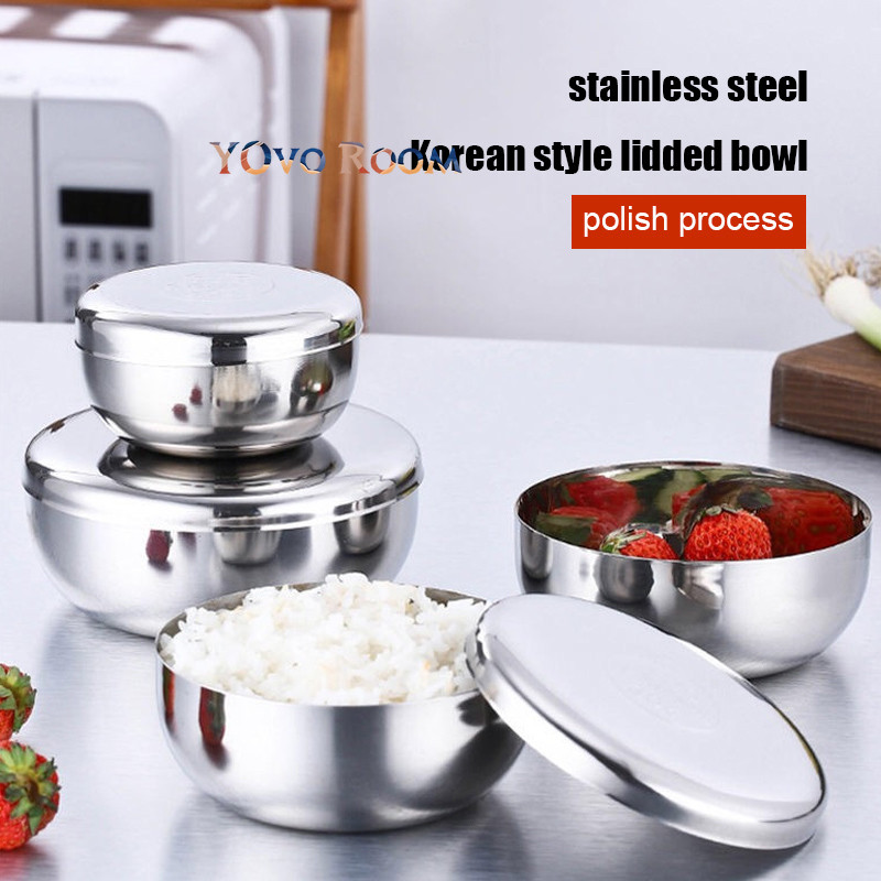 seal bowl mangkok kedap udara stainless  / mangkuk stainless/Mangkuk Stainless Steel Satu Lapis  YOv