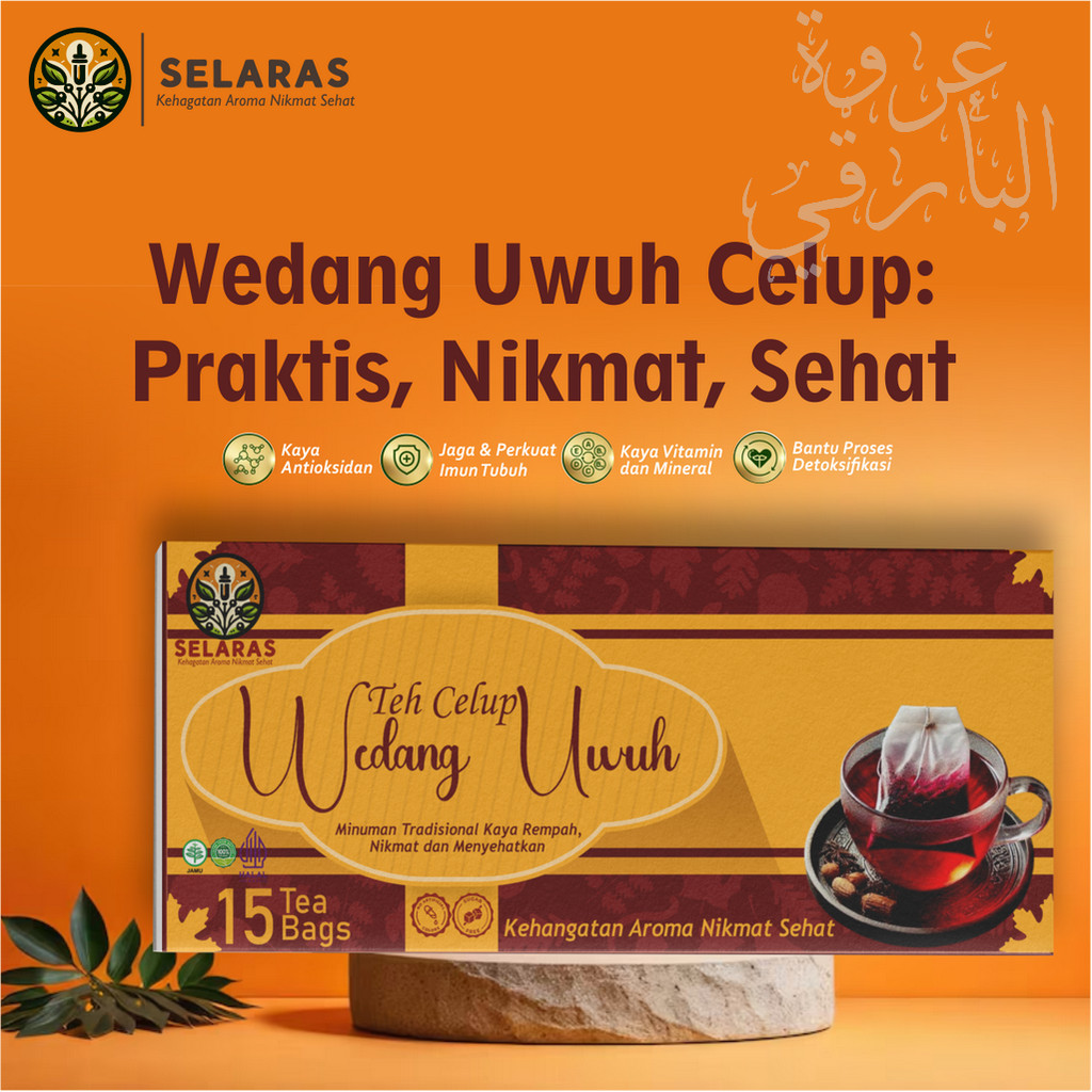 

Teh Celup Wedang Uwuh Komplit Herbal Tazakka Asli Original Isi 15 - 25 Kantung Kemasan Standing Pouch.