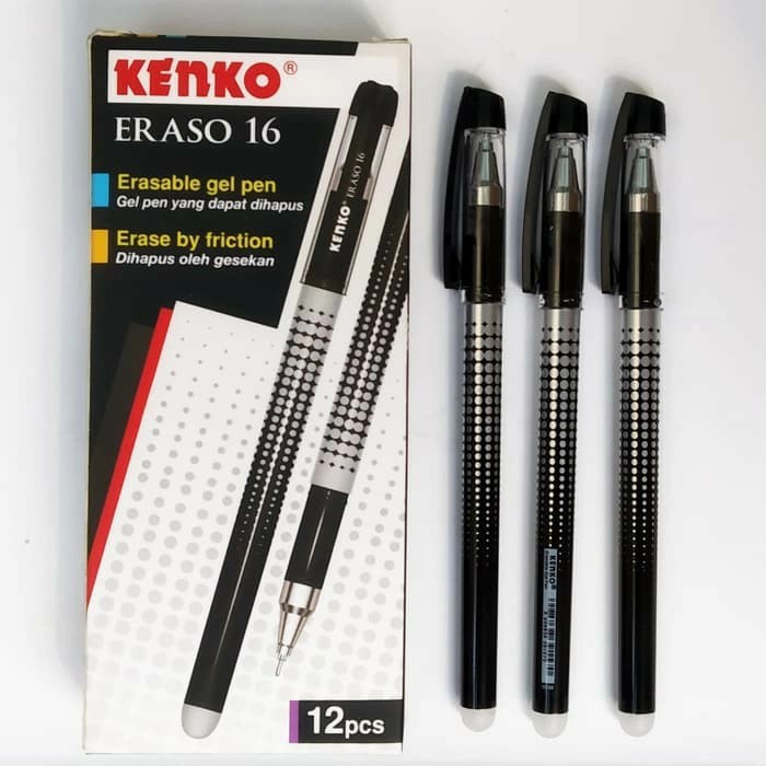 

KENKO Eraso 16 GEL PEN Eraso16 Hitam puplen bisa dihapus 1Pack / 12Pcs