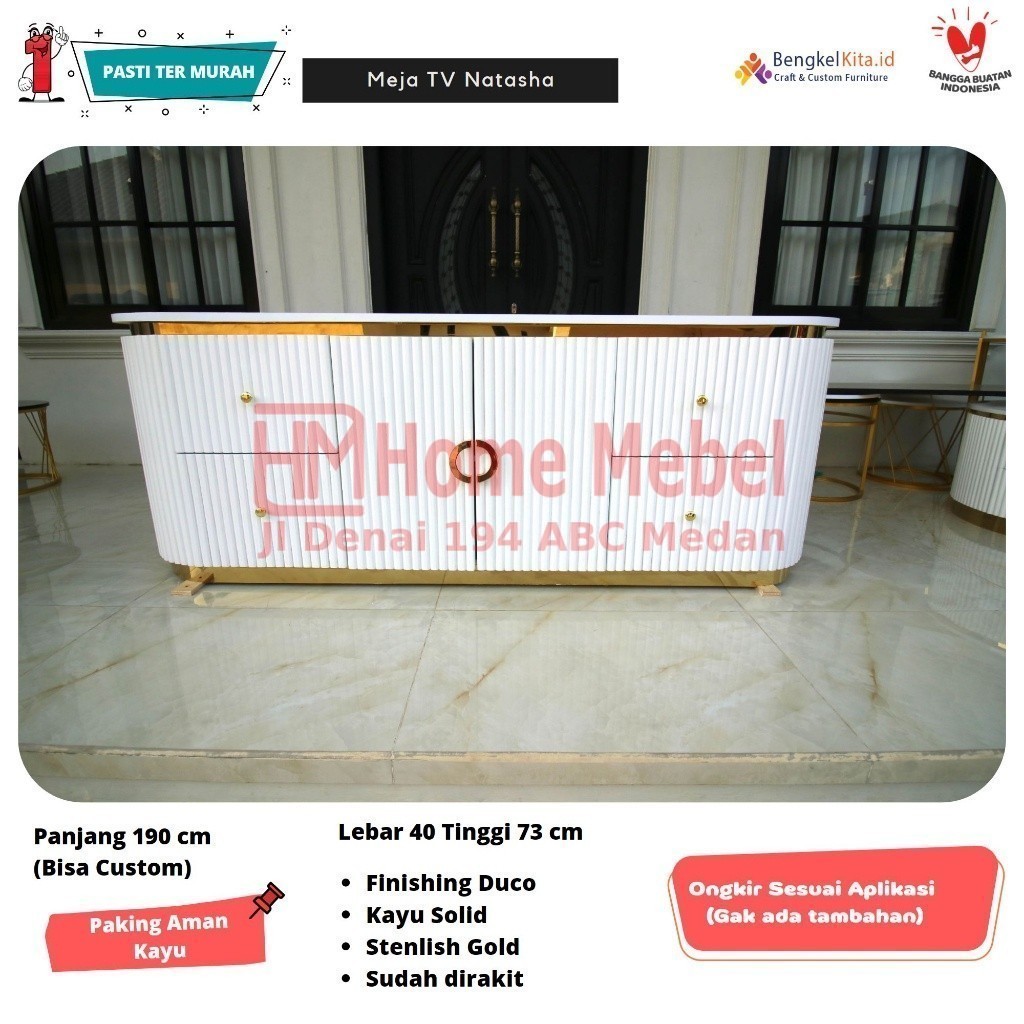Meja Lemari Minimalis Natasha | TV Cabinet I Bupet TV minimalis Modern | Lemari Modern Mewah