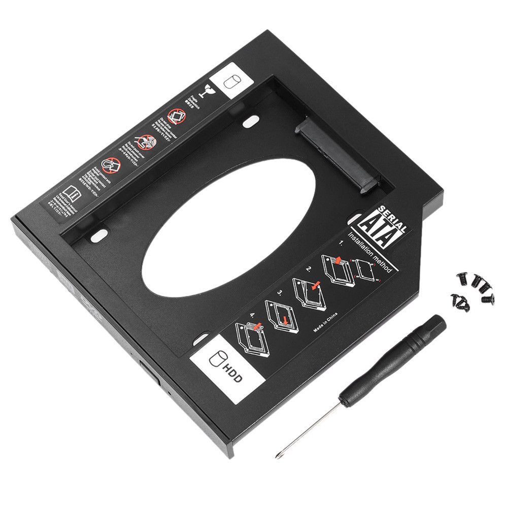 9.5/12.7mm 2nd SSD HDD Hard Drive Caddy Adapter Tray Aluminum/Plastic SATA 3.0 Second HDD Caddy for 