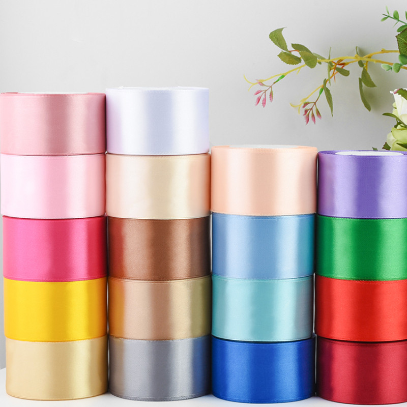 

25yards/Roll High quality Satin Ribbons For Crafts Bow Handmade Gift Wrapping Christmas Wedding Decorative Ribbon wide 50mm