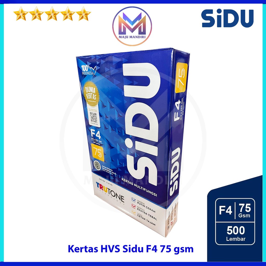 

Kertas HVS Sidu F4 75gsm / Kertas Print Fotocopy