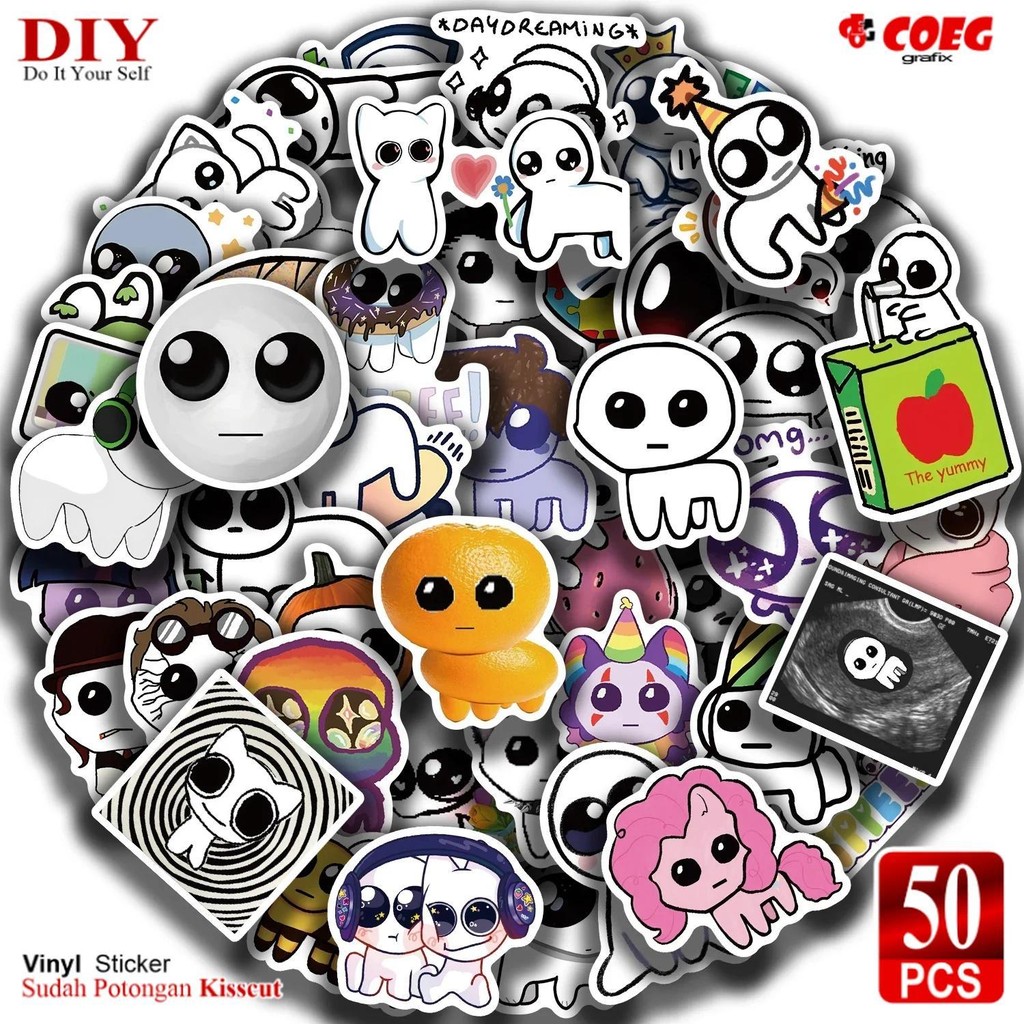 

50 PCS TBH Creature Stickers DIY Diary CG102 - Stiker Lucu & Estetik - Tahan Air & Mudah Dipasang - Untuk Laptop, Koper, Skateboard, dan DIY