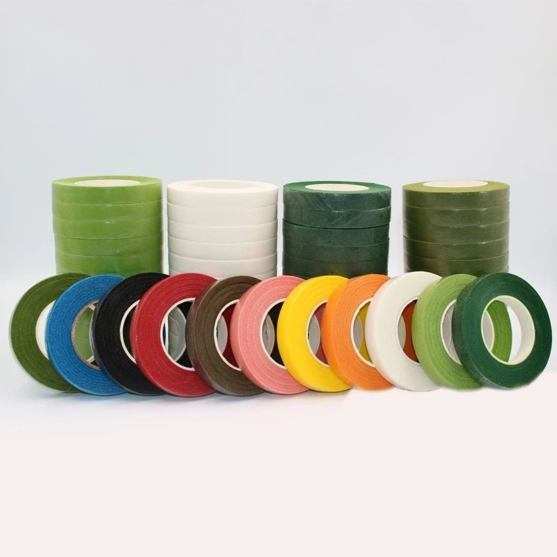 

30 Yard 12MM Floral Stem Tape Corsages Buttonhole Artificial Flower Stamen Wrap Florist Green Tapes Nylon Flower Supplies