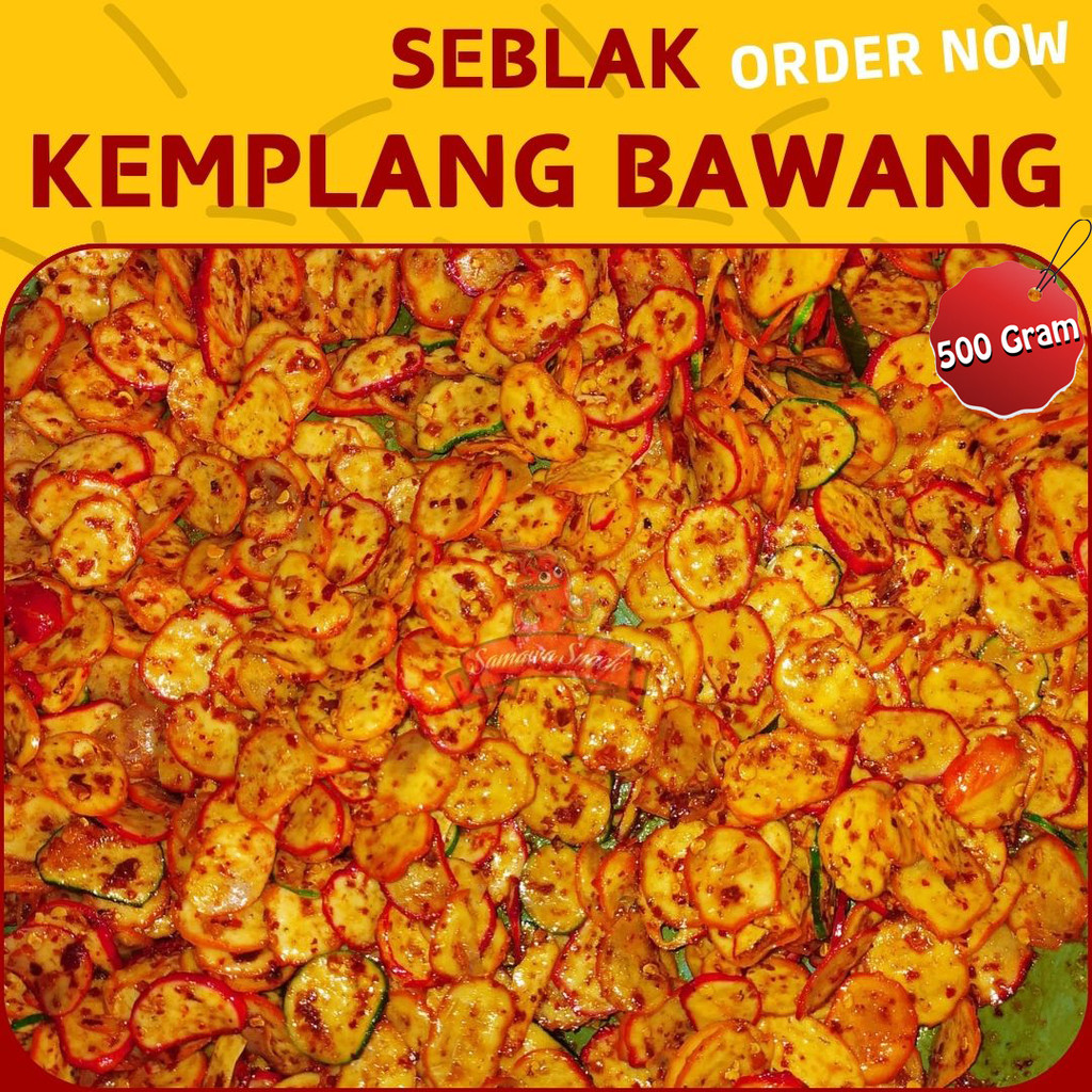 

KERUPUK KEMPLANG BAWANG EXTRA PEDAS DAUN JERUK ISI 500 GR / SEBLAK