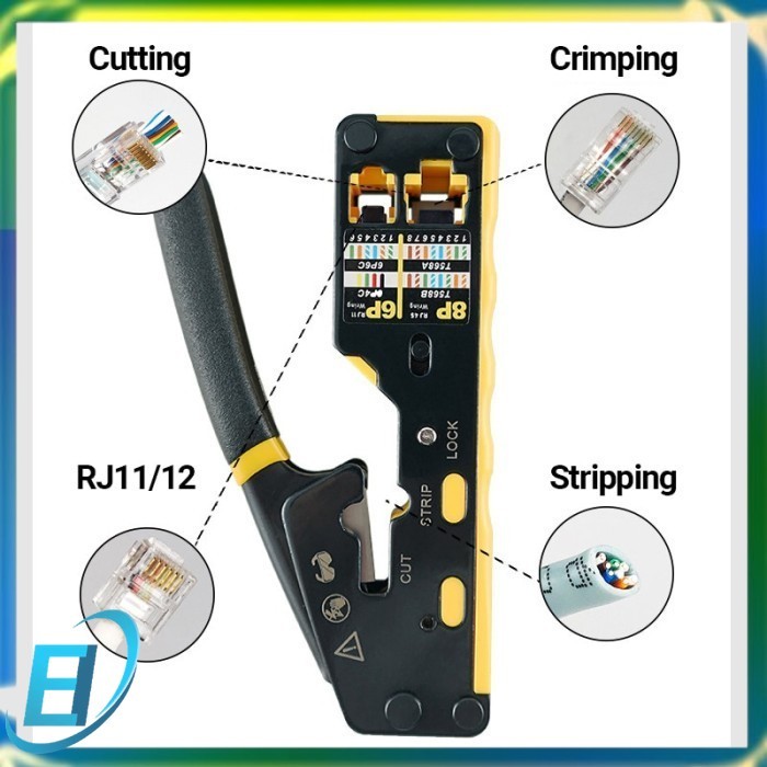 - ZOERAX Alat Crimping RJ45 Pass Through Cutter for CAT6 CAT5 CAT5E - 6088 -