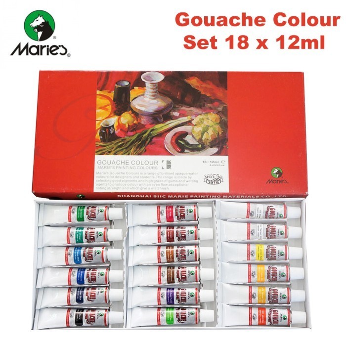 

Maries Guache Color Set Type 7318B 12ml 18 warna