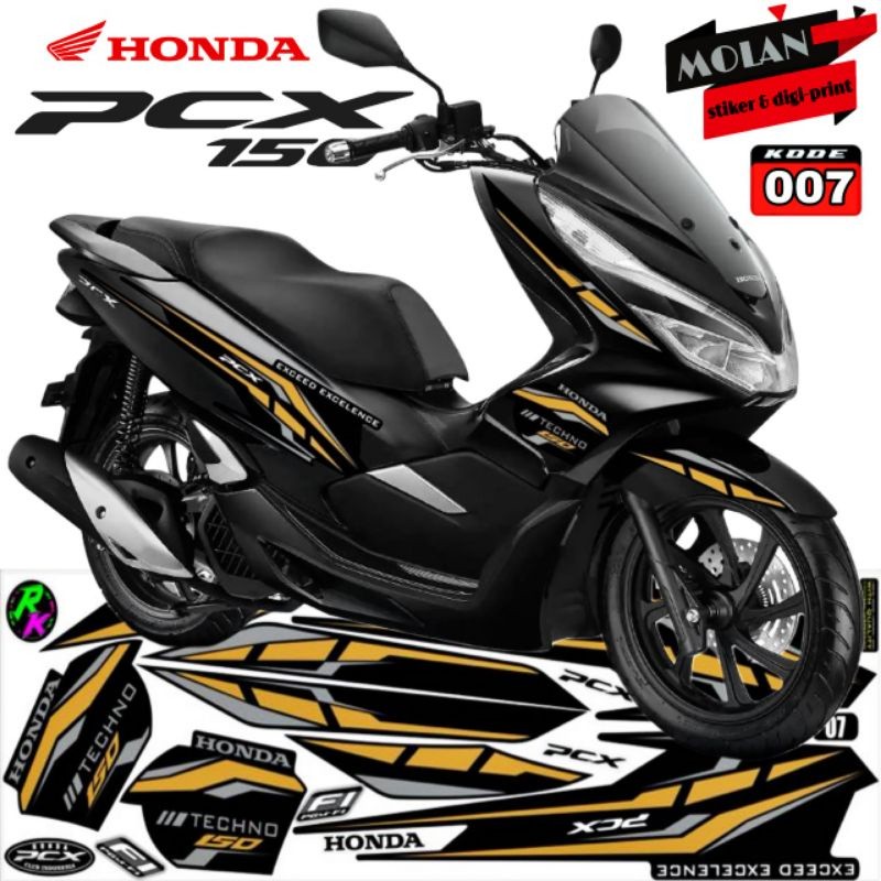 Decal Sticker Striping Variasi Honda PCX 150 2018-2021 - PCX Abs - PCX Lokal - Decal PCX - Striping 