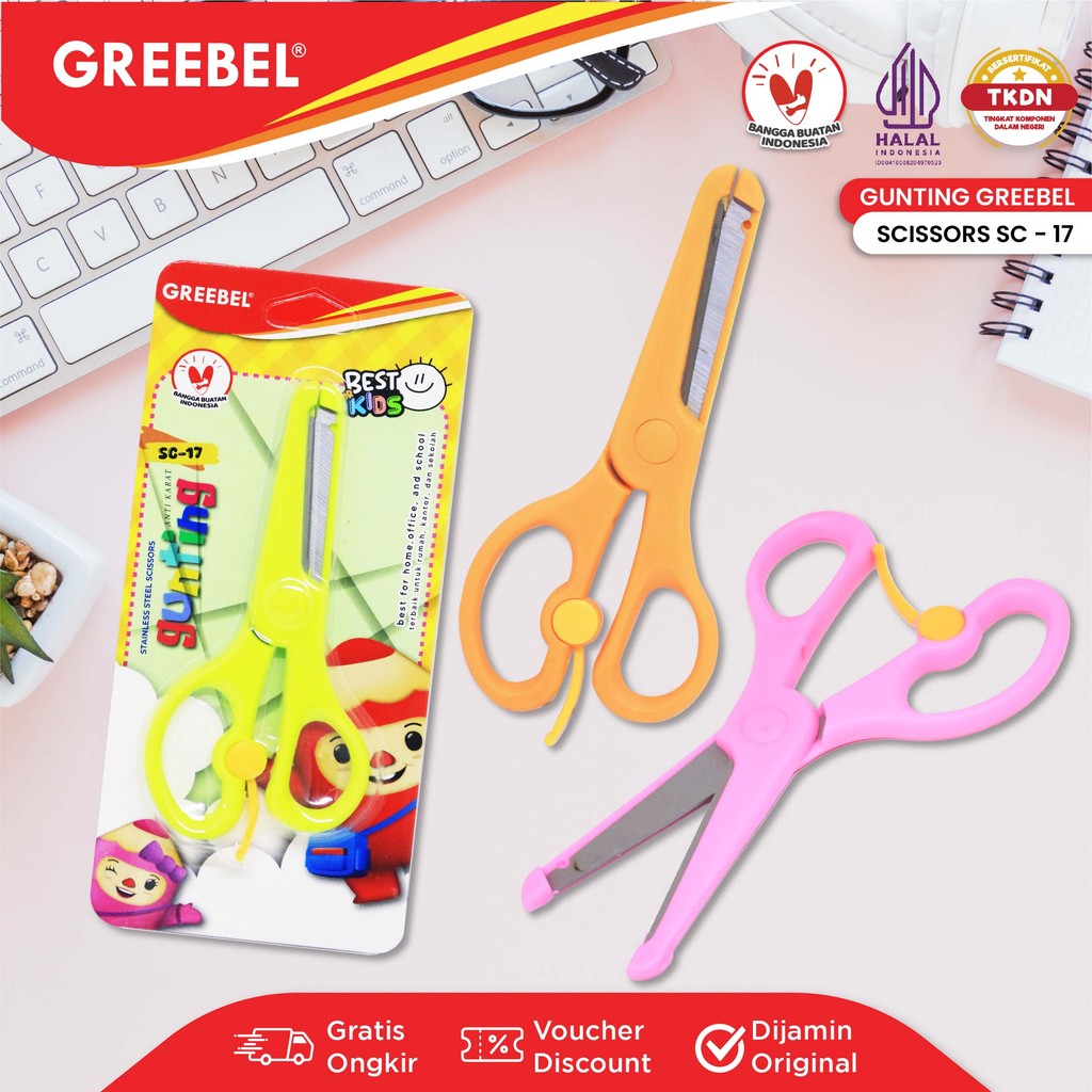 

GREEBEL Gunting Mini Gunting Anak (GUNTING SC-17) / Gunting Kertas / Gunting Sekolah / Gunting Pastel Lucu