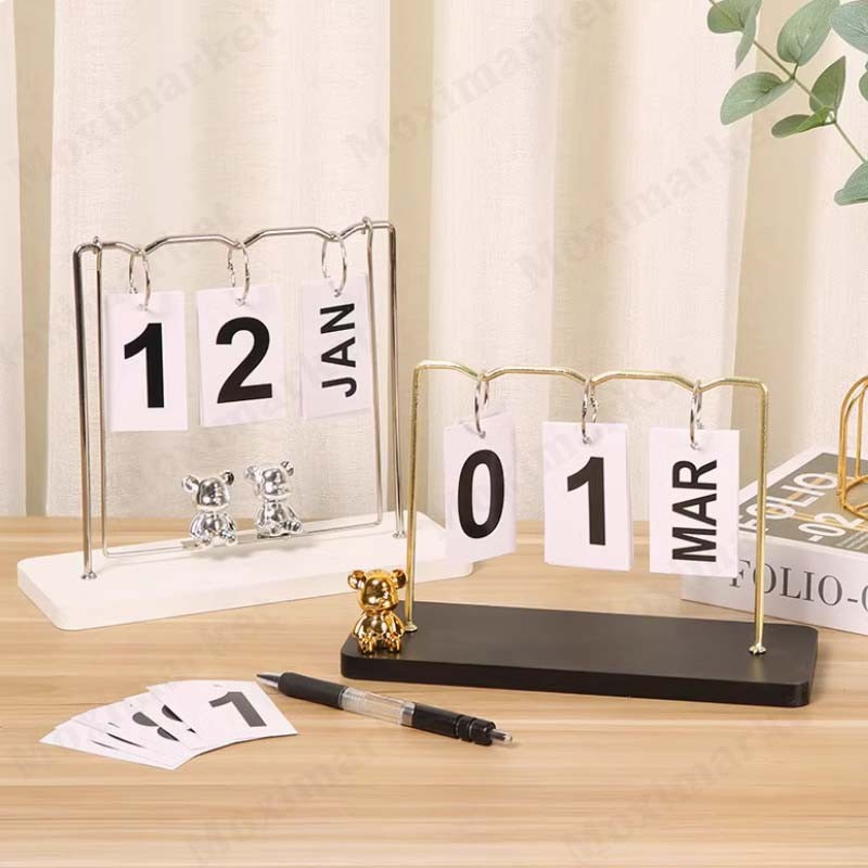 

Beruang kalender ornamen ruang tamu ruang kantor kalender desktop kantor kreatif kerajinan desktop calendar creative European iron metal crafts/Beruang kalender ornamen ruang tamu ruang kantor kalender desktop kantor kreatif