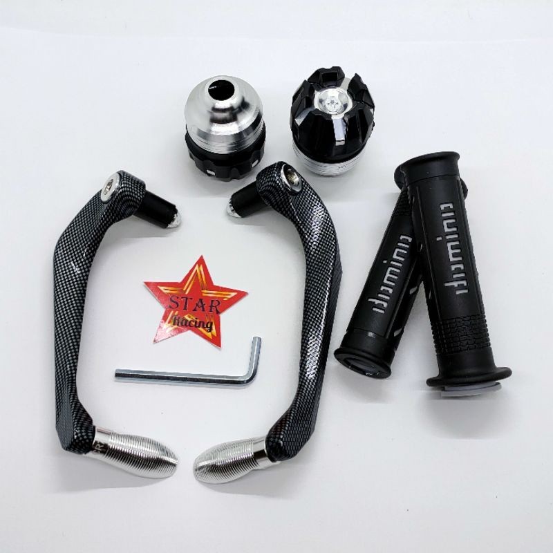 PROGUARD JALU STANG CARBON+JALU AS RODA+HANDGRIP SISIK VARIASI NMAX AEROK NINJA RX KING UNIVERSAL