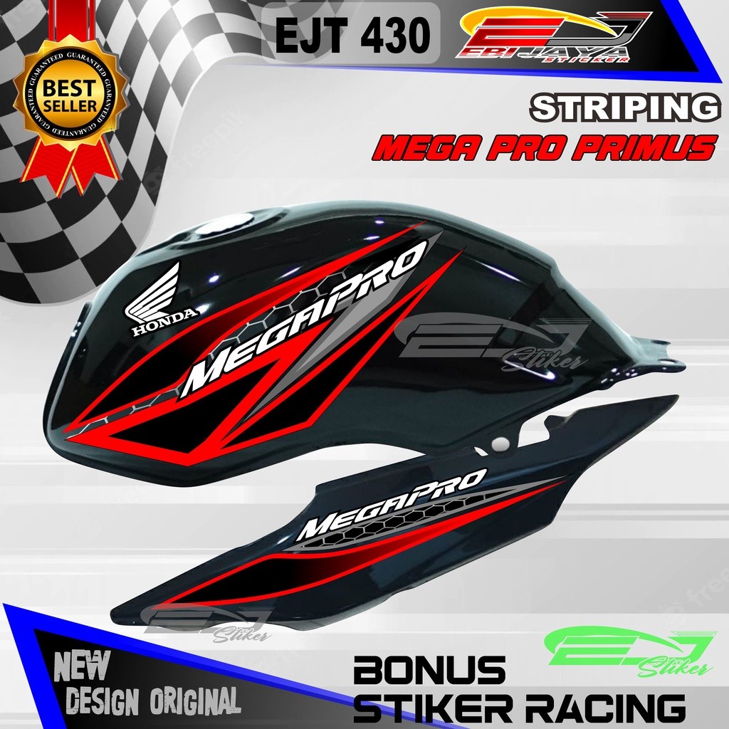 VARIASI STRIPING MEGAPRO PRIMUS HOLOGRAM STIKER VARIASI MOTOR MEGAPRO PRIMUS LIS BODY MEGAPRO STRIKE
