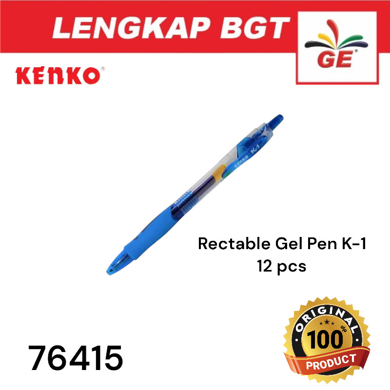 

Pen Ballpoint KENKO K-1 Blue 12P Rectable Gel Pen - 76415