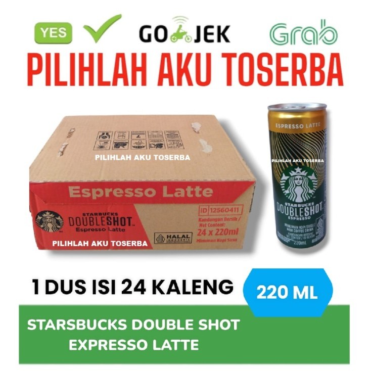 

Kopi STARBUCKS Doubleshot ESPRESSO LATTE Kaleng Can 220 ml - ( HARGA 1 DUS ISI 24 )