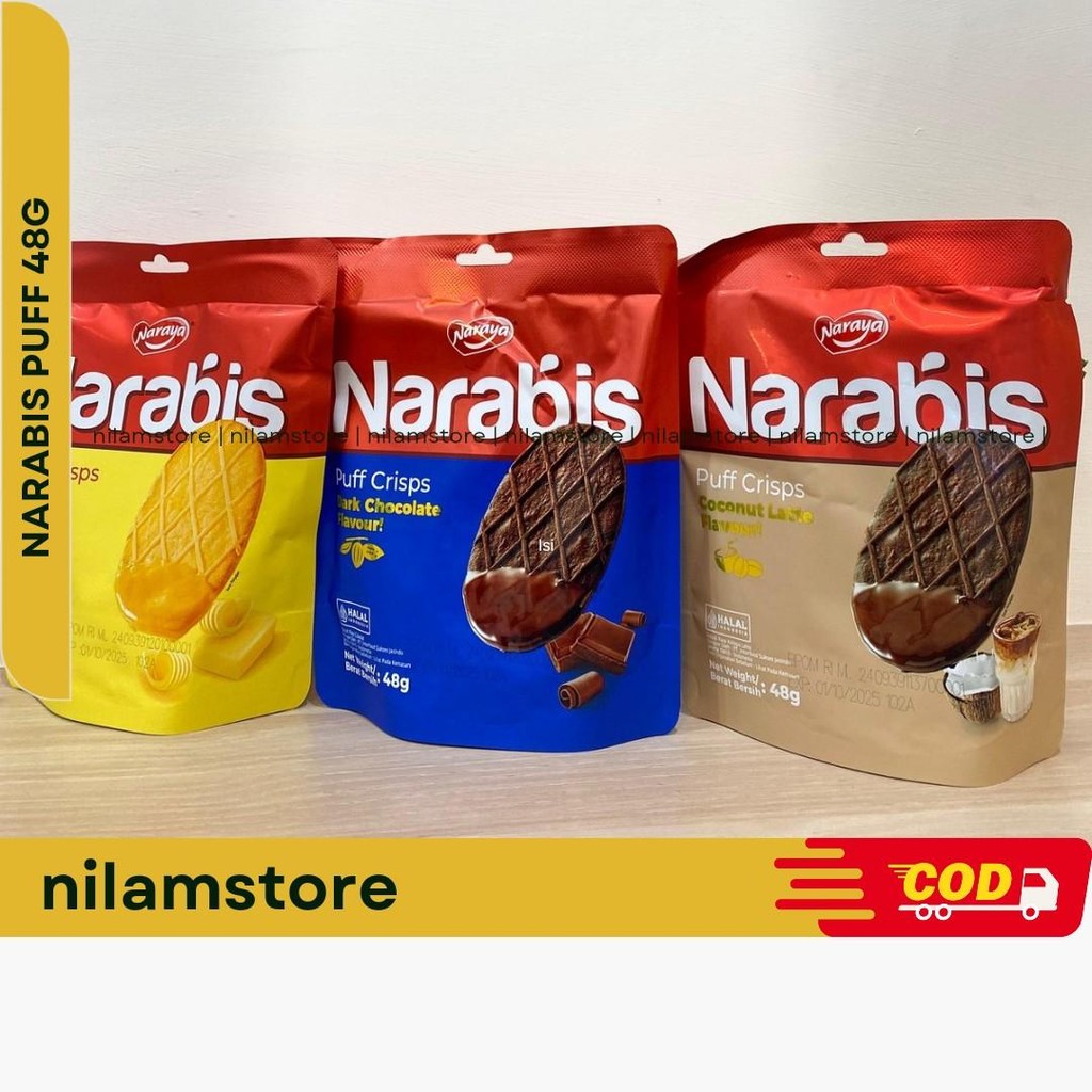 

Naraya Narabis Puff 48g - Narabis Butter Coklat Coconut latte puff 48g