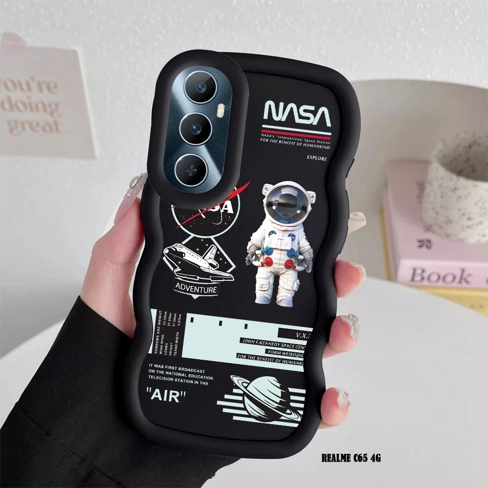 Case Hp Realme C65 C53 C51 C21 C21Y C25Y New Macaron Candy Color Silicone Casing Nasa Astronaut Shoc