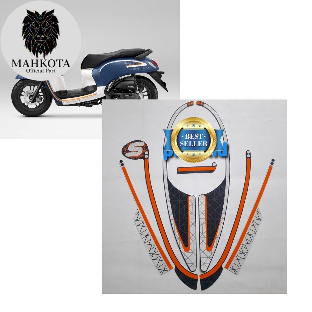 Striping Stiker Polet Sepeda Motor List motor motor honda scoopy fashion 2022 2023 Matte Blue