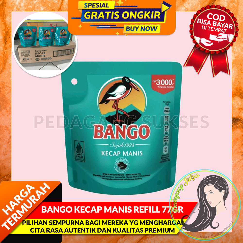 

BANGO KECAP MANIS REFILL 77 gram | Bango Ketchup Kecap Manis 77G Kemasan Pouch 3000