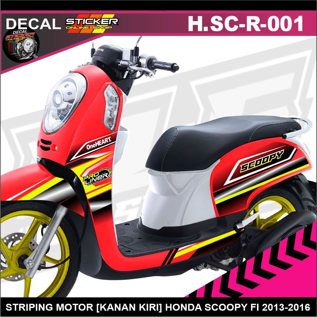 STIKER MOTOR HONDA SCOOPY FI 2013-2016 DECAL STRIPING VARIASI RACING KEREN MURAH