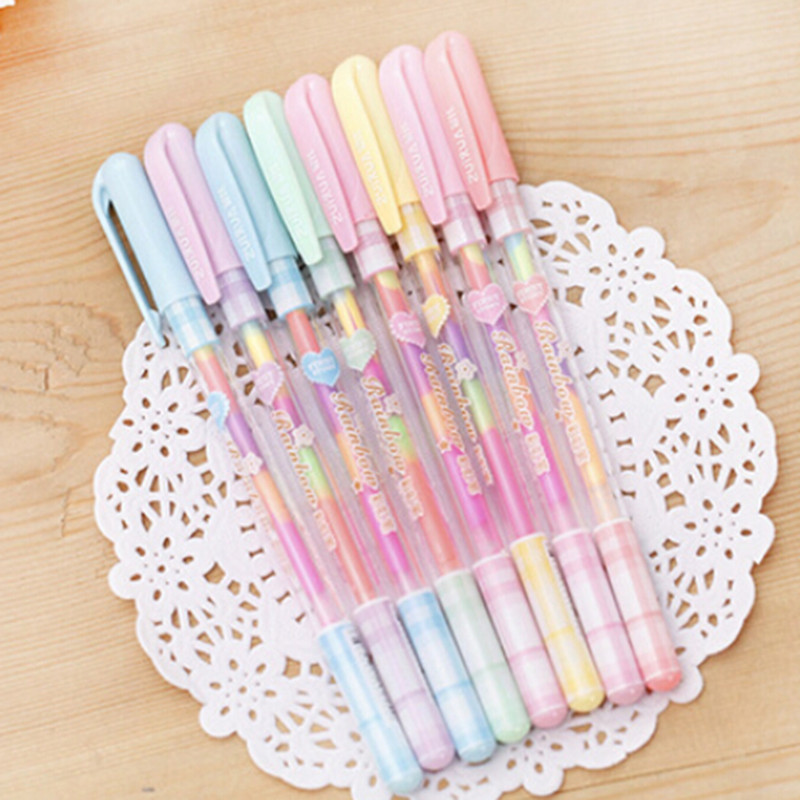 

0.8mm 6 Color Change Pen Paper Fluorescent Paint Pens Pencils Writing Markers Highlighters Highlighter Pens Kids Painting Gift