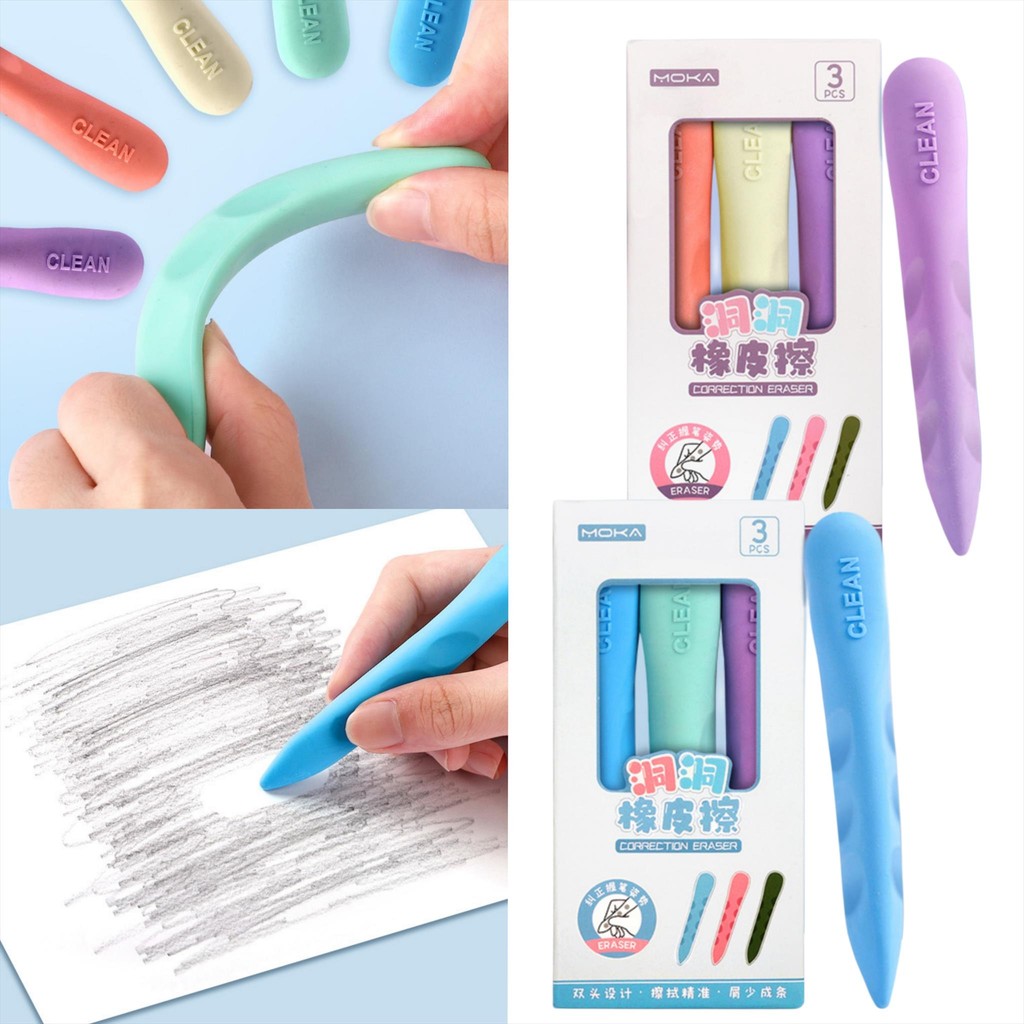 

MW033 Penghapus Isi 3 Long Hapus Pembersih Pencil Pensil Alat Tulis Sekolah Kuliah Karet Super Bersih Praktis