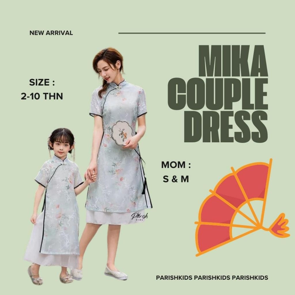 Mika floral couple dress /Dress qipao  couple ibu dan anak