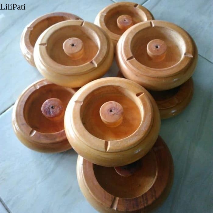 Asbak Kayu Asli / Asbak Rokok Model Kayu Murah Berkualitas - Asbak Unik Bulat Motif Kayu / Asbak Kay