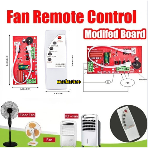 Modul + Remot universal Kipas Angin Modul PCB KIPAS ANGIN YUNDAI / ARASHI / MASPION / COSMOS / MIYAK