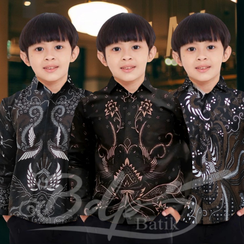 KEMEJA BATIK ANAK COWOK BAJU BATIK ANAK LENGAN PANJANG  UMUR 2-13 TAHUN