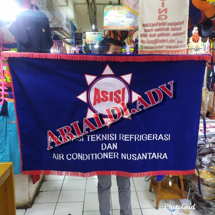 bendera pataka bordiran bahan bludru bolak balik bendera pataka custom