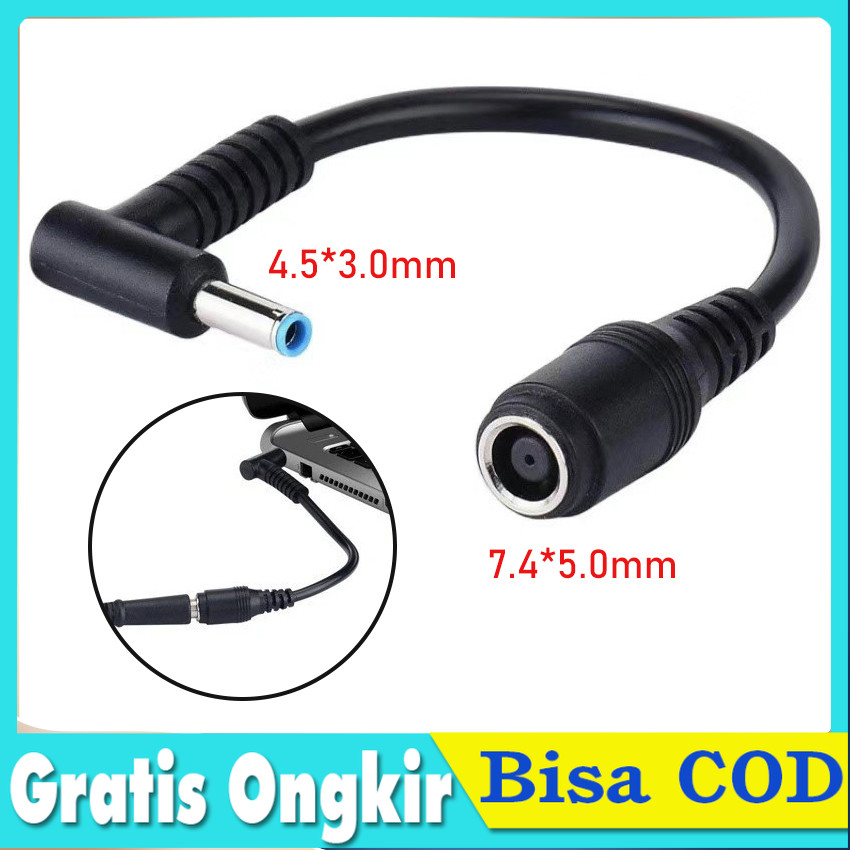 DC Power Jack Converter 7.4mm x5.0mm ke 4.5mm x3.0mm - Adaptor Charger Laptop HP/Dell